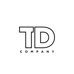 Letter T and D, TD logo design template. Minimal monogram initial based logotype.