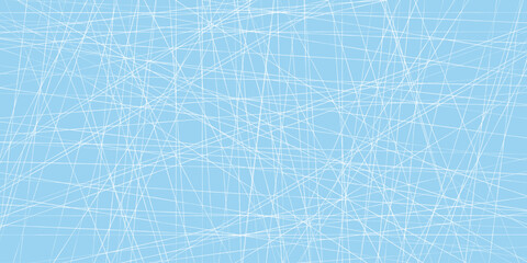 Abstract background of white chaotic lines on a blue background for wallpaper and design.