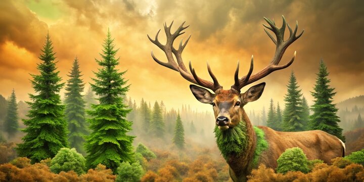 In eerie silence, brown and green hues dominate the landscape, a somber reminder of CWD's devastating impact on the ecosystem's delicate balance.