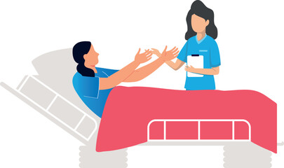 A nurse is talking to a patient.