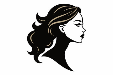 Woman heads in profile beautiful female face silhouette vector
