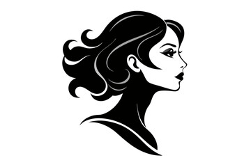 Woman heads in profile beautiful female face silhouette vector
