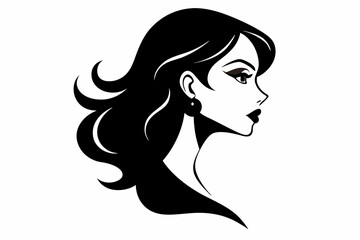 Woman heads in profile beautiful female face silhouette vector
