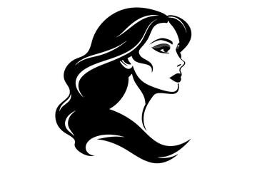 Woman heads in profile beautiful female face silhouette vector
