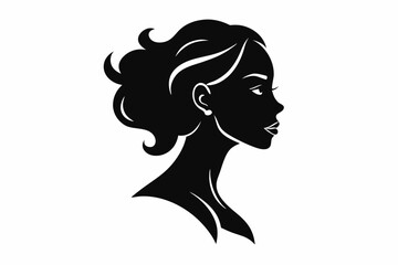 silhouette of women face in profile.
