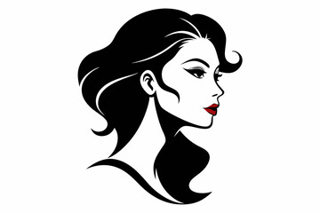 silhouette of women face in profile.
