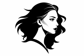 silhouette of women face in profile.

