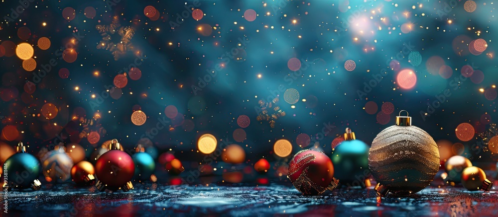 Poster christmas card featuring decoration and space. copy space image. place for adding text and design