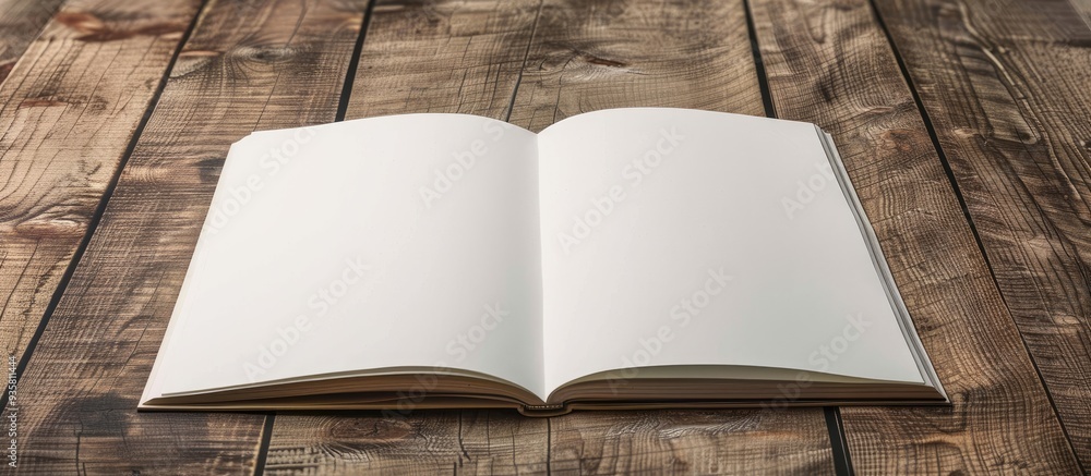 Poster open notepad with a blank white sheet. copy space image. place for adding text and design
