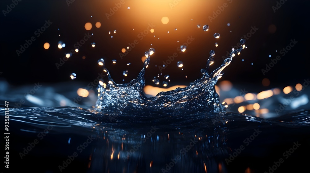 Aufkleber mesmerizing 3d rendered splash forming intricate liquid art patterns