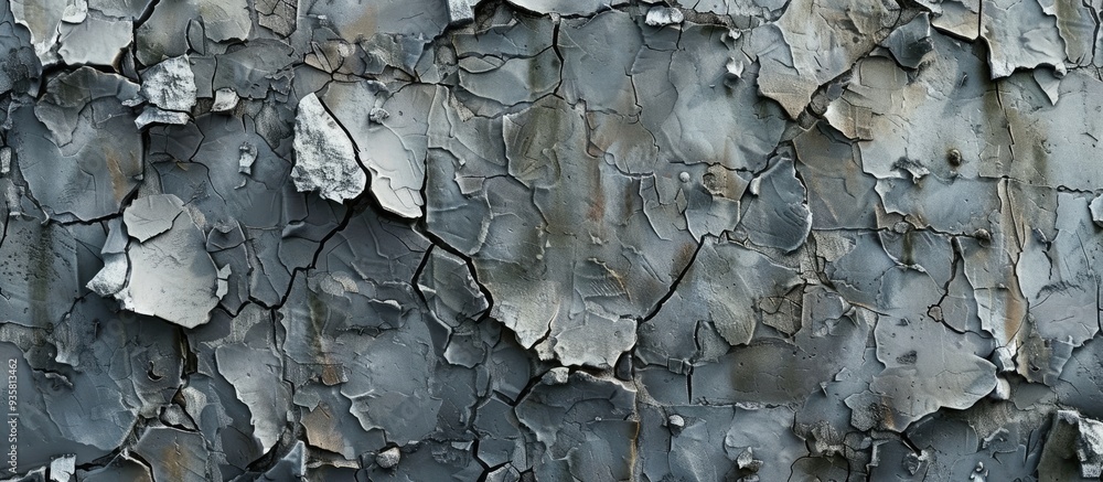Poster high resolution textures of cracked and peeling paint on concrete walls. copy space image. place for