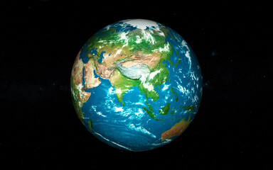 3d planet earth realistic with star