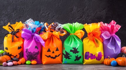 Fototapeta premium Halloween Treat Bags Banner