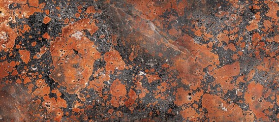Reddish brown granite texture featuring black and gray specks Close up view Used as a background. Copy space image. Place for adding text and design