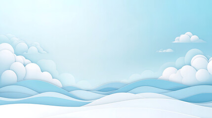flat illustration of cloudy dreamy sky at sunset, sky background