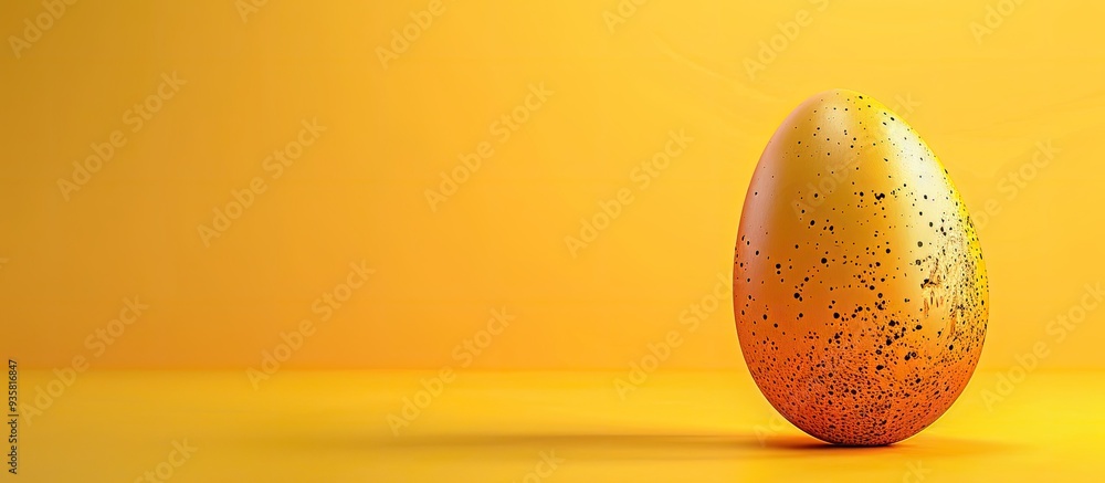 Poster easter egg on a yellow background. copy space image. place for adding text and design