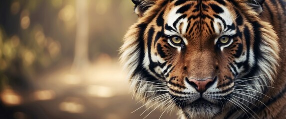 Obraz premium Close-up Portrait of a Majestic Tiger with Intense Gaze