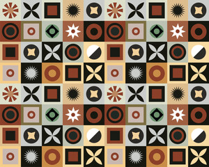 Geometric pattern in coffee tones for banner poster flyer decoration print products geometric elements vector pattern seamless pattern