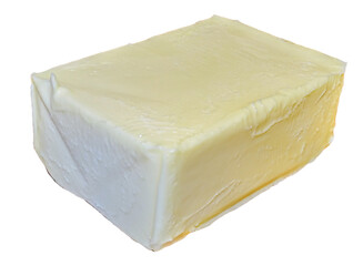 Organic cow's milk butter isolated on white