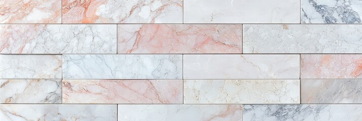 Fototapeta premium White and Pink Marble Tile Wall Texture
