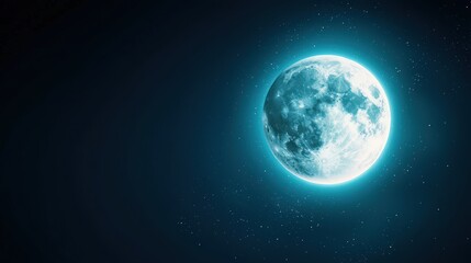 Fototapeta premium A full moon with a halo effect in a clear night sky symbolizing the divine presence on Sharad Purnima
