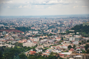 Fototapeta premium aerial view of the city, Yaounde Cameroon