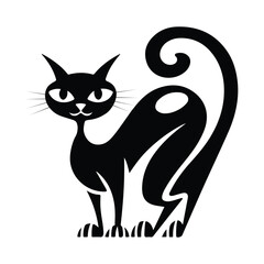 Elegant Cat Silhouette Vector Illustration
