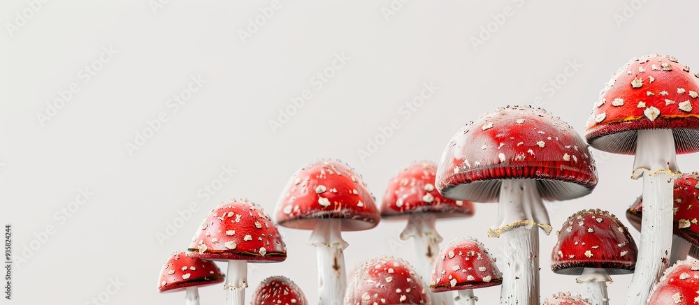 Aufkleber mushrooms set against a white background. copy space image. place for adding text and design