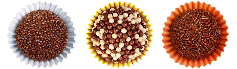 sobremesa brasileira brigadeiro isolado de cima isolado em fundo transparente