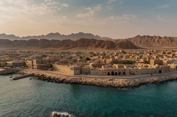 Fototapeta premium View of the city of Sur the capital city of Ash Sharqiyah South Governorate in northeastern Oman