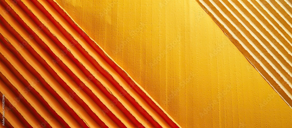Poster yellow and orange textured background of corrugated paper. copy space image. place for adding text a