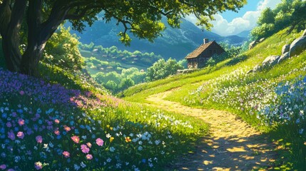 Path to Paradise: A sun-kissed meadow bursts with wildflowers 