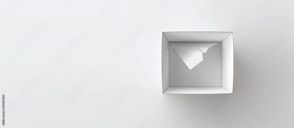 Poster opened box on a white background. copy space image. place for adding text and design