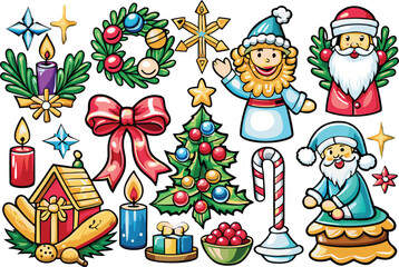 Christmas elements vector
