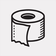 toilet paper line icon Vector silhouette illustration icon on a white background