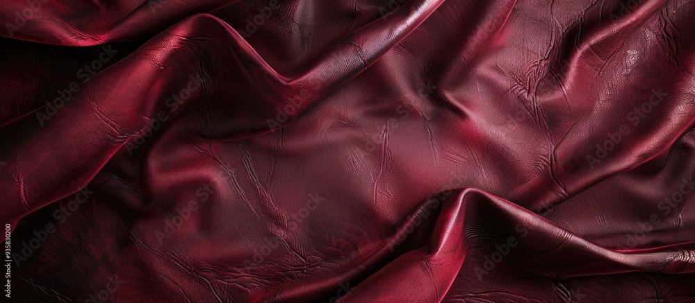 Poster dark crimson backdrop featuring embossed imitation leather. copy space image. place for adding text 