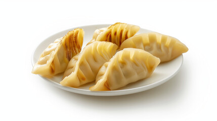 Gyoza dumpling isolation on white background on a plate