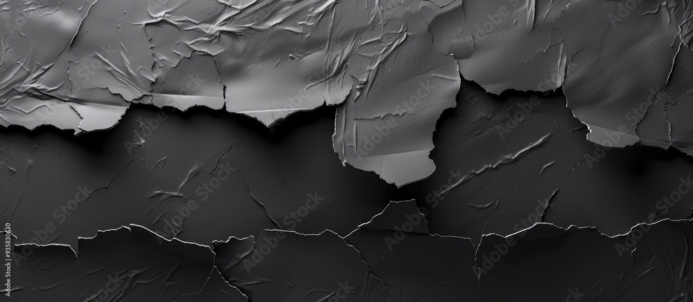 Poster black torn paper. copy space image. place for adding text and design