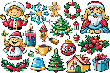 Obraz premium Christmas elements vector