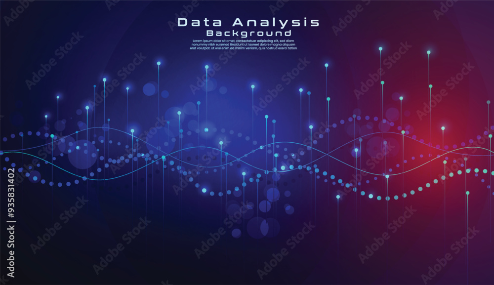 Poster computer network background vector. abstract data line background design. data analysis background d