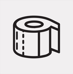 toilet paper line icon Vector silhouette illustration icon on a white background
