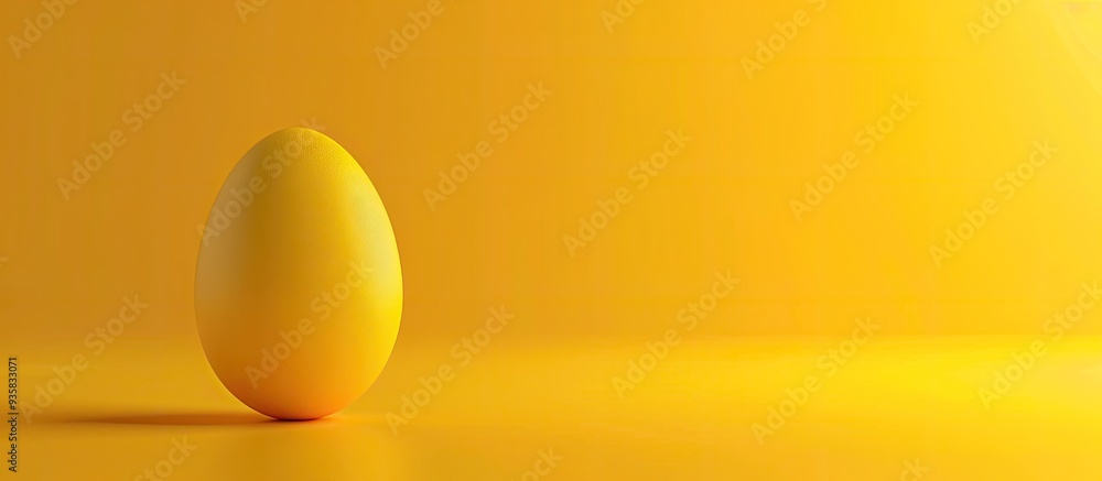 Poster easter egg on a yellow background. copy space image. place for adding text and design