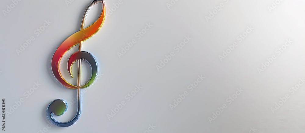 Poster treble clef on a white background. copy space image. place for adding text and design