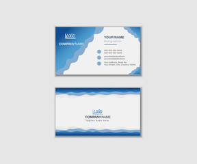creative business card, landscape orientation, double-sided, vector illustration, flat design