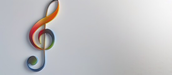 treble clef on a white background. Copy space image. Place for adding text and design