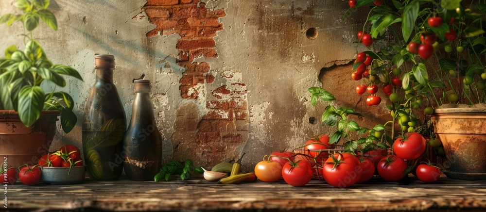 Poster italian cuisine backdrop. copy space image. place for adding text and design