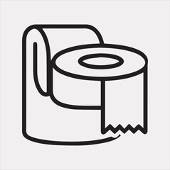 toilet paper line icon Vector silhouette illustration icon on a white background