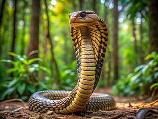 king cobra on the grass