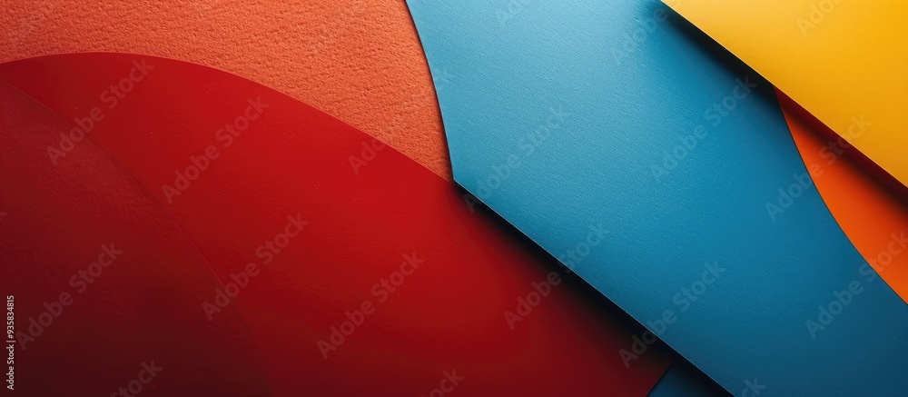 Poster background featuring colored paper abstract texture of colored paper simple geometric shapes and lin