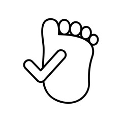 footprint with checkmark